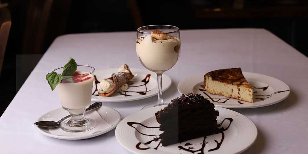 Homemade ricotta cheesecake, Tiramisu, panna cotta, and more...